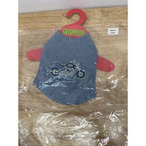 VIPoochy‎ Dog Sweater Coat Blue Sequin Motorcycle Stretch Pullover XXS #47